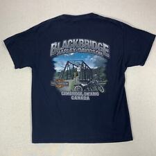 Camiseta Black Bridge Cambridge Ontario Harley Davidson Motorcycles Flame - G , usado comprar usado  Enviando para Brazil
