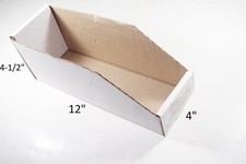 Lote de 50 caixas de estoque de topo aberto usadas BINMT412 corrugado 4" x 12" x 4-1/2" comprar usado  Enviando para Brazil