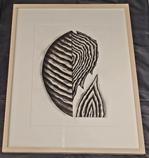 Gravura em relevo moderna emoldurada assinada por Marilyn Levin Schecter em papel abstrato  comprar usado  Enviando para Brazil