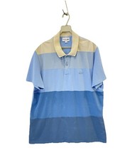 Camisa polo masculina H72#Lacoste XL colorblock listrada azul bege ajuste regular algodão comprar usado  Enviando para Brazil