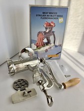 Picadora de carne manual Porkert #8 hecha en checo cromo recubierto de hierro fundido en caja segunda mano  Embacar hacia Mexico