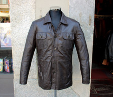 Giacca pelle marrone usato  Milano