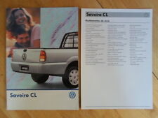 Folheto de vendas brilhante Volkswagen Brazil Saveiro Cl original 1998-99 + especificações - VW, usado comprar usado  Enviando para Brazil