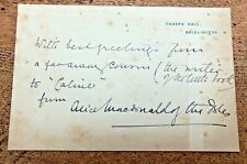 Autograph note alice for sale  SALISBURY