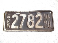 . Placa de licença rara 1928 Illinois Trailer 4 dígitos 2782, usado comprar usado  Enviando para Brazil