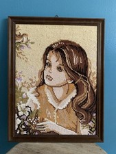 Vintage framed needlepoint for sale  SIDCUP