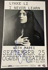 Cartaz promocional concerto LYKKE LI assinado/autografado 2014 Denver 11x17 folheto comprar usado  Enviando para Brazil