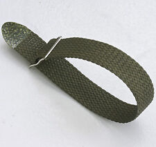 Pulseira de relógio vintage cáqui verde tropical trançada nylon 18 mm década de 1960 fivela de prata comprar usado  Enviando para Brazil