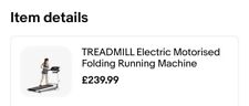 Treadmill electric motorised for sale  EXMOUTH