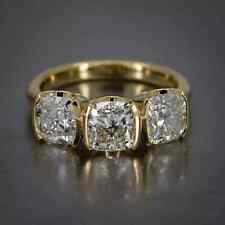 Anel de noivado feminino corte almofada diamante simulado ouro amarelo 14k por cima 3 quilates comprar usado  Enviando para Brazil