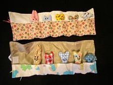 Par Vintage Artesãos Arte Folclórica Bolso Amigos Animais de Estimação Mini Tecido Bonecas Suporte Acolchoado  comprar usado  Enviando para Brazil