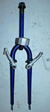 Usado, Garfo de bicicleta Trek MTB 26" 1" roscado 225mm azul aço cromado rígido frete EUA! comprar usado  Enviando para Brazil