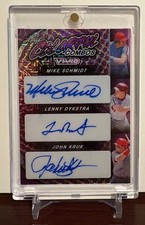 Autógrafo triplo Philadelphia Phillies #/2 Mike Schmidt Lenny Dykstra John Kruk comprar usado  Enviando para Brazil