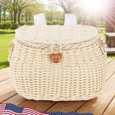 Mochila cesta frontal de bicicleta com tampa cesta tecida à mão para deslocamento diário comprar usado  Enviando para Brazil