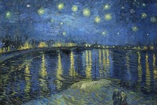 Plakat 91,5x61cm Gwiaździsta Noc nad Rodanem, Van Gogh Vintage na sprzedaż  PL