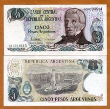 Argentina, 5 Pesos Argentinos, (1983 - 1985) P-312, UNC comprar usado Argentina, 5 Pesos Argentinos, (1983 - 1985) P-312, UNC comprar usado  Enviando para Brazil