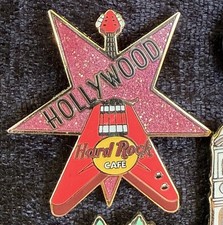 Guitarra Hard Rock Café Hollywood 2004 Walk Of Fame rosa com vermelho V, usado comprar usado  Enviando para Brazil