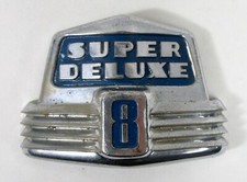 EMBLEMA VINTAGE ORIGINAL FORD SUPER DELUXE 8 CAPÔ comprar usado  Enviando para Brazil