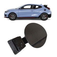 Tampa de porta de fibra de carbono real gasolina combustível preta para Hyundai Veloster N 2018-2024 comprar usado  Enviando para Brazil