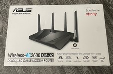 Combo router módem cable alta velocidad ASUS CM-32 AC2600 DOCSIS 3.0 con fuente de alimentación segunda mano  Embacar hacia Mexico