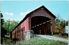 Parke County Indiana Roseville Covered Bridge Coxville Szop Vintage Pocztówka, używany na sprzedaż  Wysyłka do Poland