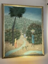 Impresionante perfil de Jonas, pintura al óleo vintage (estilo antiguo). Haití. POR FAVOR MIRA segunda mano  Embacar hacia Mexico