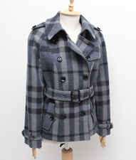 Usado, Trench coat feminino BURBERRY lã peito duplo xadrez Nova RARO EUA10 ~M comprar usado  Enviando para Brazil