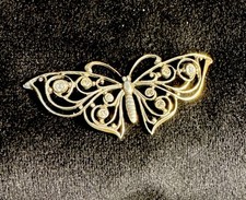 Usado, Broche borboleta vintage prata esterlina 925 filigrana marcassita estêncil comprar usado  Enviando para Brazil