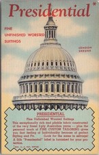 TECIDO PRESIDENCIAL Cartão Postal Publicitário Cúpula do Capitólio dos EUA / Linho Curteich 1951 comprar usado  Enviando para Brazil