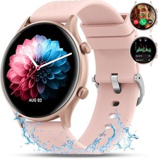 Smartwatch Walkerfit rosa feminino, rosto redondo, Android/iPhone, fitness, etc+ comprar usado  Enviando para Brazil