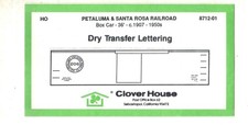 Adesivo HO PETALUMA & SANTA ROSA Box Car 1950's CLOVER HOUSE 8712-01 Original Pkg comprar usado  Enviando para Brazil