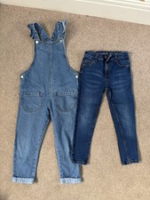 Girls jeans dungarees for sale  BEDFORD