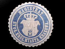 Znaczek pieczęci Magistrat STOL. KROL. MIASTO KRAKOWA na sprzedaż  Wysyłka do Poland