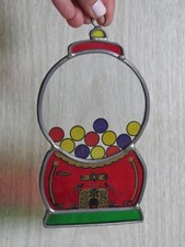 Vitral vintage apanhador de sol chiclete máquina de doces decoração arcade retrô 7" x 3,5" comprar usado  Enviando para Brazil