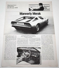 Maserati merak roadtest for sale  MINEHEAD