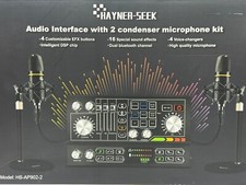 Pacote de equipamento de podcast para 2, mixers de interface de áudio DJ com condensador XLR de 3,5 mm, usado comprar usado  Enviando para Brazil