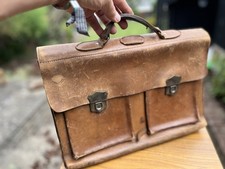Vintage leather briefcase for sale  LOUGHBOROUGH