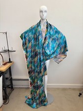 Tecido tricot azul metálico foil dot brilhante 4 vias elástico 60” 2 jardas peça caneta, usado comprar usado  Enviando para Brazil