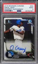 2016 Bowman Chrome Oneal Cruz PROSPECT AUTO ROOKIE RC #OC PSA 9 Estado perfeito, usado comprar usado  Enviando para Brazil