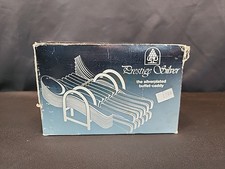 Suporte de talheres folheado a prata vintage faca garfo rack talheres 6” x 3” ~ HTF comprar usado  Enviando para Brazil