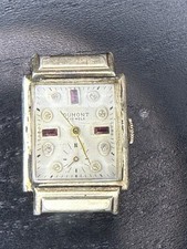 Relógio tanque mecânico retrô Dumont 22mm 17 joias tom dourado funciona comprar usado  Enviando para Brazil