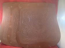 Painéis de substituição de assento de cadeira de couro prensado em relevo vintage inacabados - 3 painéis comprar usado  Enviando para Brazil