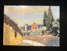 G Ugolini Itália Pedras Naturais Mosaico Inlay Arte Quadro Antigo Azulejo Paisagem comprar usado  Enviando para Brazil