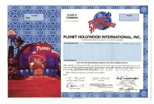 Certificado de estoque Planet Hollywood International, Inc., espécime classe A. AU-Unc. ABNC. comprar usado  Enviando para Brazil