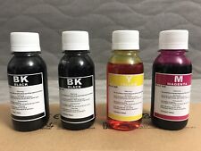 Refil de tinta a granel 4 x 100 ml para cartuchos Canon HP Epson Brother (2xBK, 1xY, 1xM) comprar usado  Enviando para Brazil