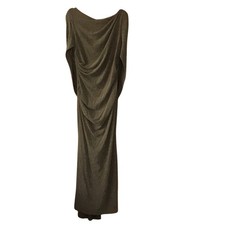 Vestido trompete Betsy & Adam metálico drapeado costas cinza claro e prata 16 brilho formal comprar usado  Enviando para Brazil
