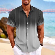 Usado, Blusa masculina casual fina degradê manga curta com botões comprar usado  Enviando para Brazil