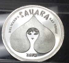Usado, 1973 Del Webb's Sahara Hotel & Casino 1 onça troy. Prata redonda 999 - Las Vegas NV comprar usado  Enviando para Brazil