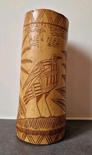 Decorated bamboo vase for sale  SOUTHAMPTON