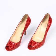 Czółenka Prada Czerwone tłoczona skóra Peep Toe Szpilki Obcasy Rozmiar EU 37 / US 7 na sprzedaż  PL